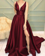 Load image into Gallery viewer, Burgundy Prom Long Dresses
