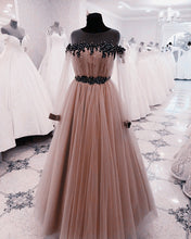 Load image into Gallery viewer, Nude Prom Dresses Long Sleeves
