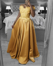 Load image into Gallery viewer, Gold Prom Dresses
