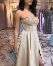 Load image into Gallery viewer, Nude Prom Dresses Strapless
