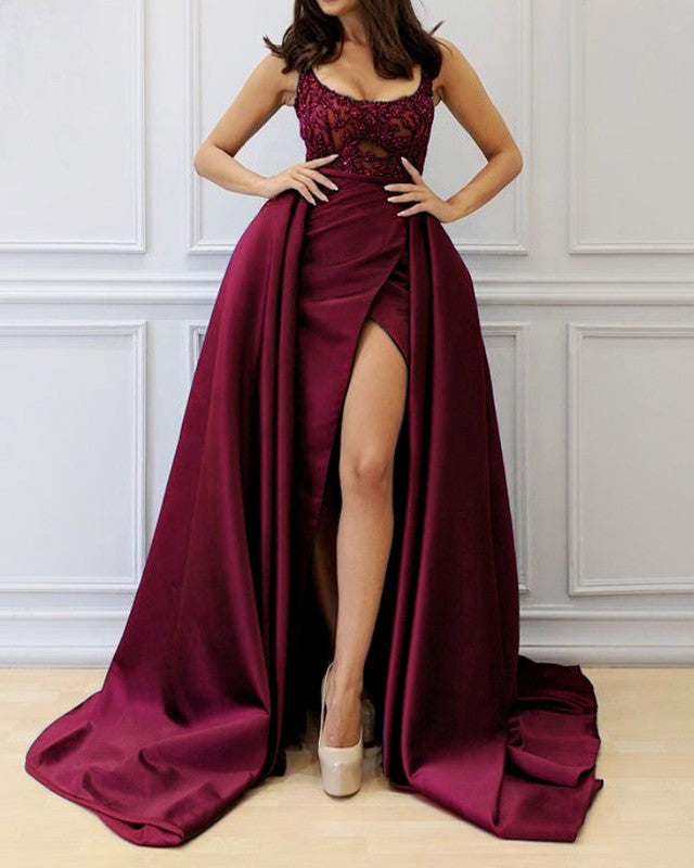 Burgundy Formal Dresses Long