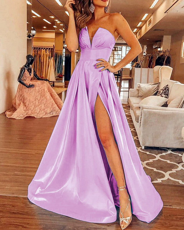 purple strapless prom dress Long Dresses Side Split Package Contents Material:Flower Sash coll_promo-sep-loyalty My Wedding Dress —