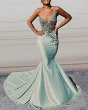 Load image into Gallery viewer, Metalic Mermaid Gowns With Heavy Beaded
