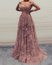 Load image into Gallery viewer, Elegant Lace Prom Long Dresses Off Shoulder
