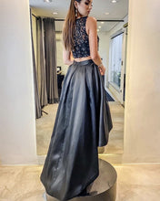 Load image into Gallery viewer, Two Piece Prom Dresses Beaded Top With High Low Hem
