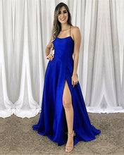 Load image into Gallery viewer, Sexy Cross Back Prom Long Dresses Side Split-alinanova
