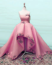 Load image into Gallery viewer, High Low Prom Dresses Organza Ruffles 3D Flowers Sweetheart
