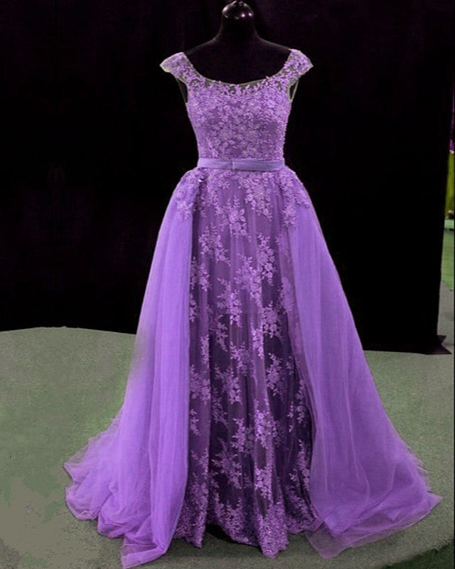 Lilac Mermaid Prom Dresses Lace 2021