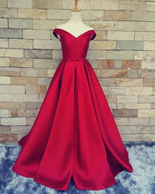 Load image into Gallery viewer, Long Off The Shoulder Prom Dresses Satin Bow Sahses-alinanova
