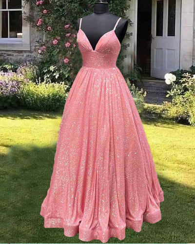Pink Sequin Ball Gown