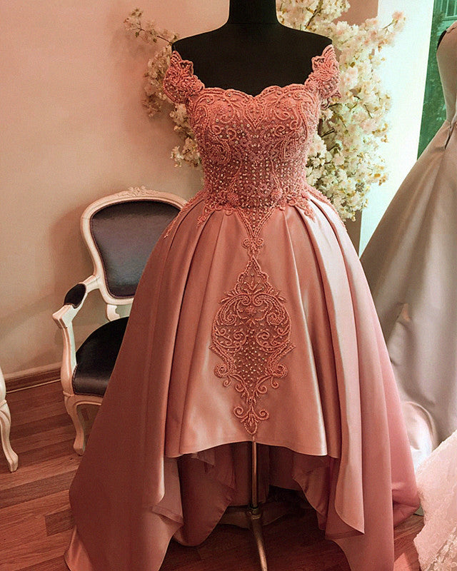 rose gold high low prom dress Rose Gold /Champagne Sequins Bling Bling Sparkly Vintage Long Sleeves Siaoryne