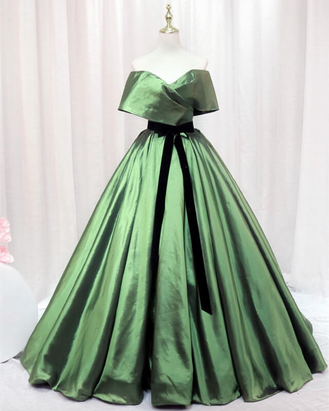 Sage Ball Gown Dress