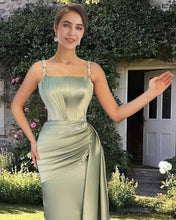 Load image into Gallery viewer, Mermaid Spaghetti Straps Satin Gown

