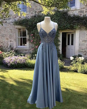 Load image into Gallery viewer, Dusty Blue Prom Dress 2023
