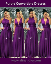 Load image into Gallery viewer, Convertible Bridesmaid Dresses Purple
