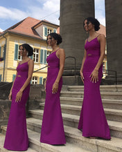 Load image into Gallery viewer, Purple Mermaid Bridesmaid Dresses
