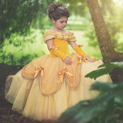 Cute Off The Shoulder Ball Gown Dresses For Flower Girls-alinanova