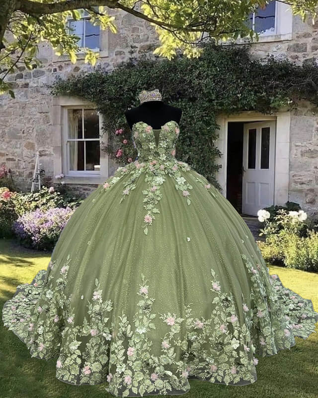 light green quinceanera dresses Luxury Plunging Dresse with Width Straps Rosymae Sweep Train Neckline Quince Dresses Tagged "sage