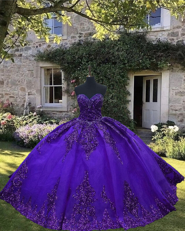 Sequin Pattern Ball Gown Tulle Sweetheart Quinceanera Dress Sequin Pattern Ball Gown Tulle Sweetheart Quinceanera Dress