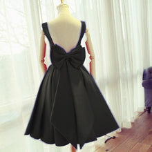 Load image into Gallery viewer, Red Satin Bow Back Party Dresses

