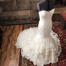 Load image into Gallery viewer, Romantic Sweetheart Bodice Corset Lace Mermaid Wedding Dress With Ruffles Skirt-alinanova
