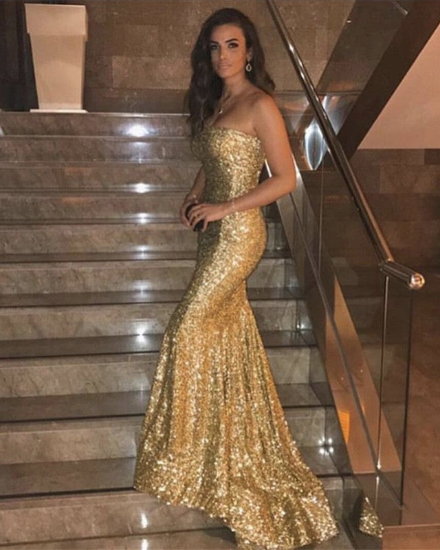 green emerald velvet dress Rose Pink Sequin Bridesmaid Dresses Mermaid Strapless main image 0