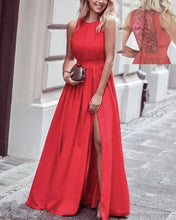 Load image into Gallery viewer, Red-Prom-Long-Chiffon-Split-Evening-Gown-Dresses
