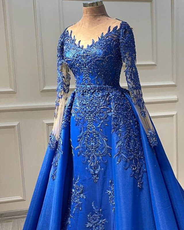Royal Blue Mermaid Appliques Dresses Royal Blue Mermaid Appliques Dresses