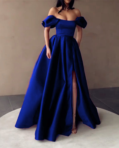 Royal Blue Prom Dresses Off The Shoulder