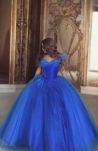 Load image into Gallery viewer, Royal Blue Tulle Cinderella Quinceanera Dresses Ball Gowns
