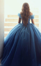 Load image into Gallery viewer, Royal Blue Tulle Cinderella Quinceanera Dresses Ball Gowns
