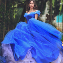 Load image into Gallery viewer, Royal Blue Tulle Cinderella Quinceanera Dresses Ball Gowns
