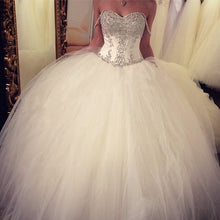 Load image into Gallery viewer, Royal Style Beading Sweetheart Organza Ball Gowns Wedding Dresses-alinanova
