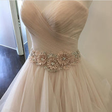 Load image into Gallery viewer, Ruched Sweetheart Ruffles Skirt Blush Pink Wedding Dresses Ball Gowns-alinanova
