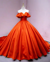 Load image into Gallery viewer, Orange Wedding Dress Satin
