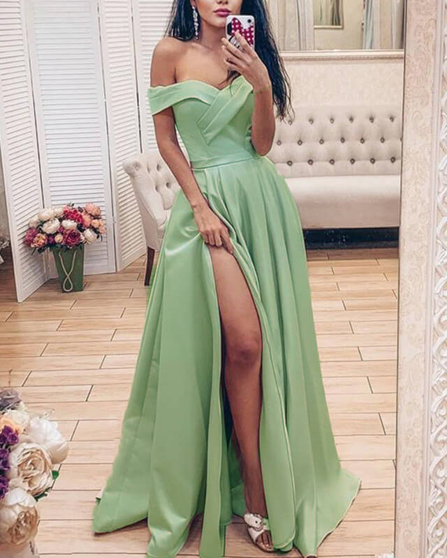 Long Sage Green Formal Dresses