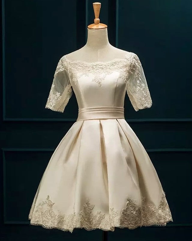 cute yellow prom dresses short with lace Sleeves alinanova cute yellow prom dresses short with lace Sleeves alinanova