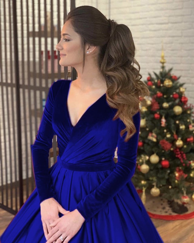Satin Wedding Ball Gown Dress With Velvet Long Sleeves alinanova Satin Wedding Ball Gown Dress With Velvet Long Sleeves alinanova
