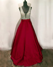 Load image into Gallery viewer, Dark-Red-Prom-Dress
