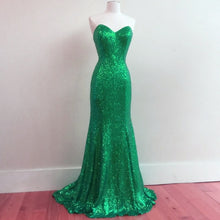 Load image into Gallery viewer, Sequin Bridesmaid Dresses Mermaid Sweetheart
