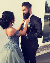 Load image into Gallery viewer, Sequin Lace Off Shoulder Mermaid Evening Dresses With Removable Skirt
