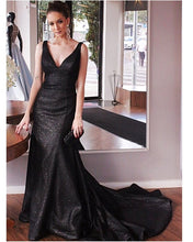Load image into Gallery viewer, Black Sequin Mermaid Evening Dress 2020
