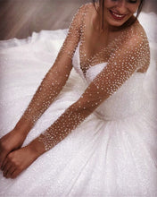 Load image into Gallery viewer, Long Sleeves Wedding Dress Sequins
