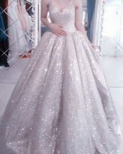 Load image into Gallery viewer, Silver Sequin Wedding Dresses
