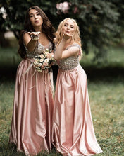 Load image into Gallery viewer, Long Pink Bridesmaid Dresses
