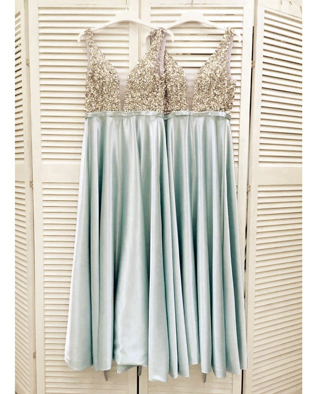 Light Blue Bridesmaid Dresses Satin