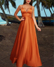 Load image into Gallery viewer, Burnt Orange Bridesmaid Dresses Satin
