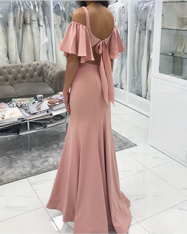 princess polly baby blue dress Mermaid Long Strapless Blush Pink Satin Bridesmaid Dresses Party Dresses Custom Color / US18