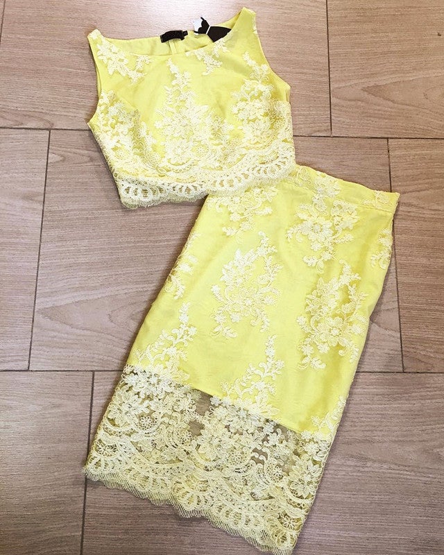 Yellow Homecoming Dresses Two Piece
