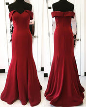 Load image into Gallery viewer, Sexy Long Jersey Sweetheart Mermaid Prom Dresses Off The Shoulder
